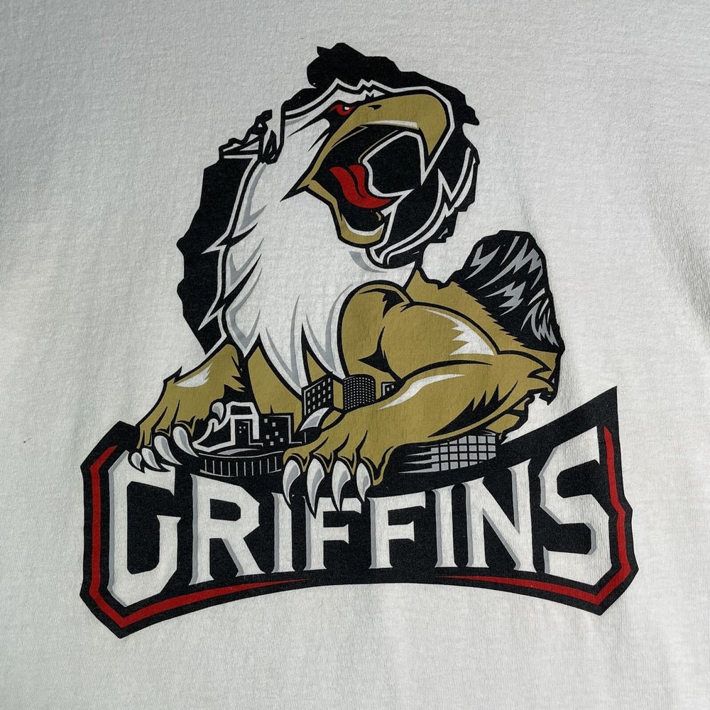 Vintage Grand Rapid Griffins T-shirt XL White Graphic Print Amway - Picture 2 of 9